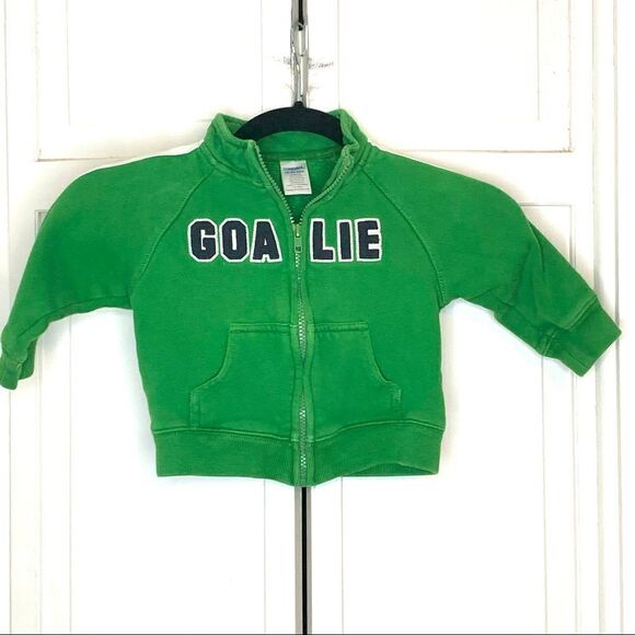 💕3 for $15💕 Gymboree Green Goalie Zip Up Sweatshirt - Picture 1 of 4